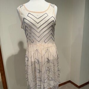 Free People Beaded mesh slip-dress